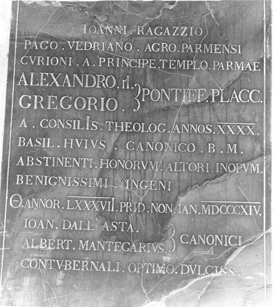 lapide tombale - ambito emiliano (sec. XIX)