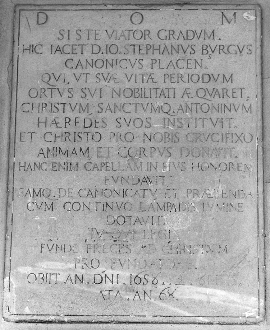 lapide tombale - ambito emiliano (sec. XVII)