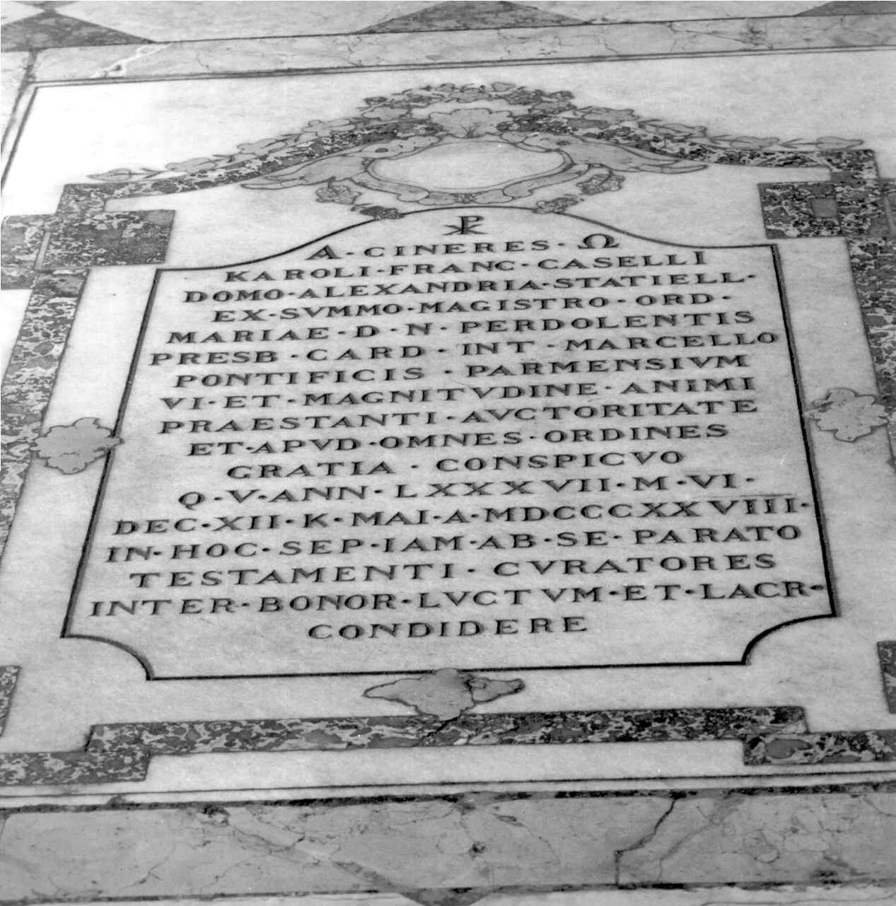 lapide commemorativa - ambito parmense (secondo quarto sec. XIX)