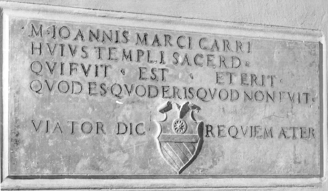 lapide commemorativa - ambito parmense (prima metà sec. XVI)