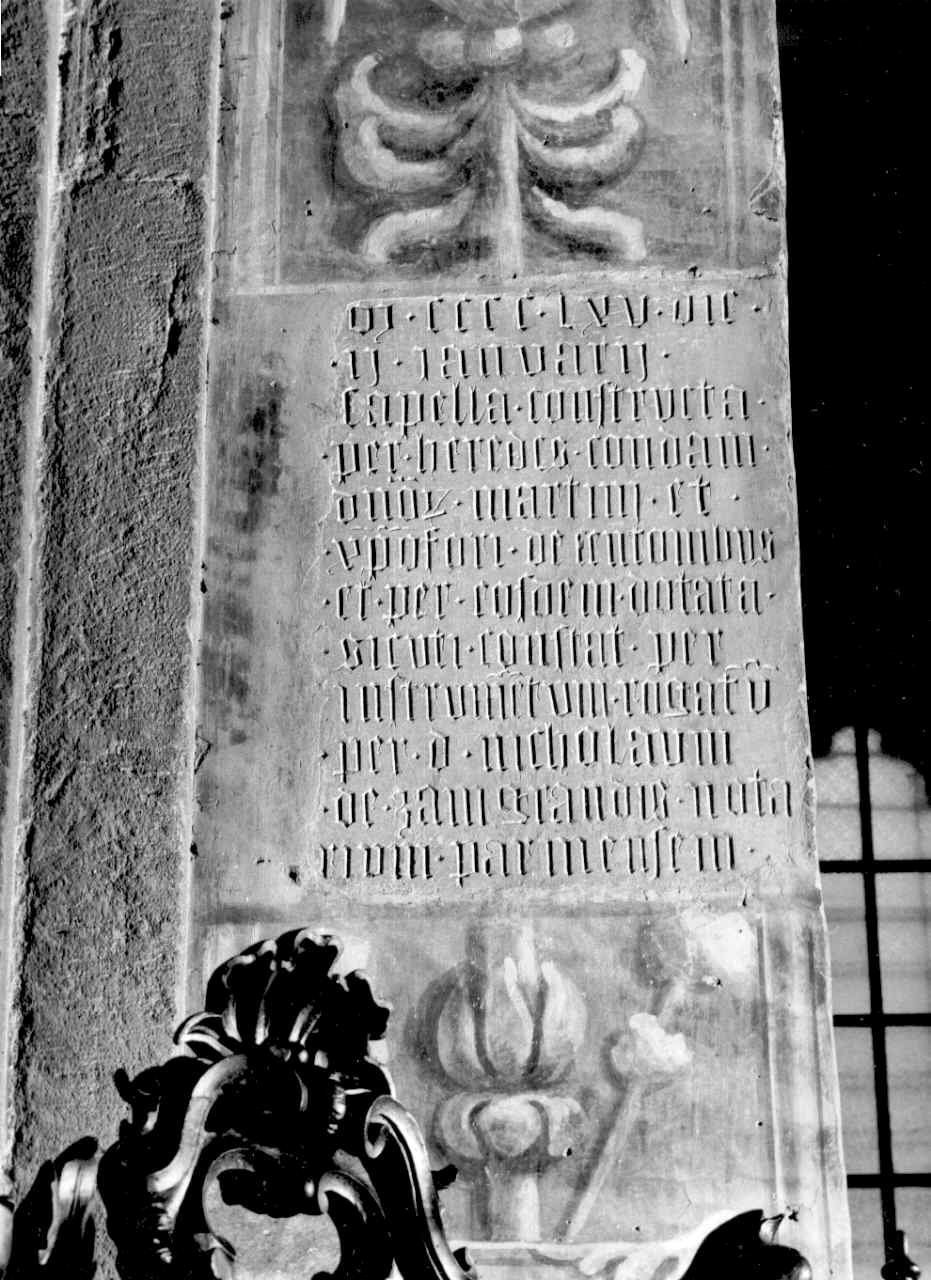 lapide documentaria - ambito parmense (sec. XV)