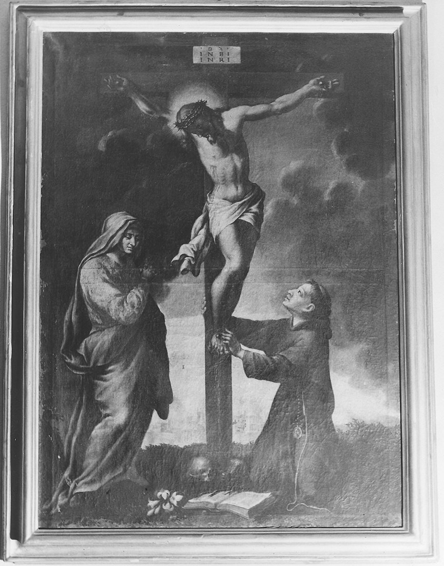 crocifissione di Cristo con la Madonna e santi (dipinto, opera isolata) - ambito parmense (fine sec. XVII)