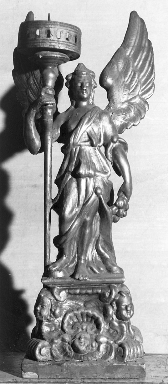 candelabro - a statuetta - ambito parmense (prima metà sec. XVIII)