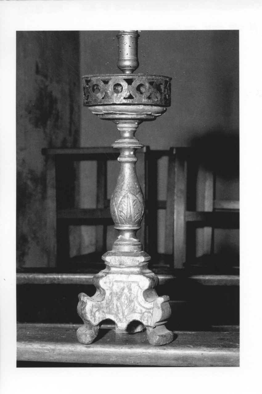 candeliere d'altare, serie - bottega parmense (fine sec. XIX)