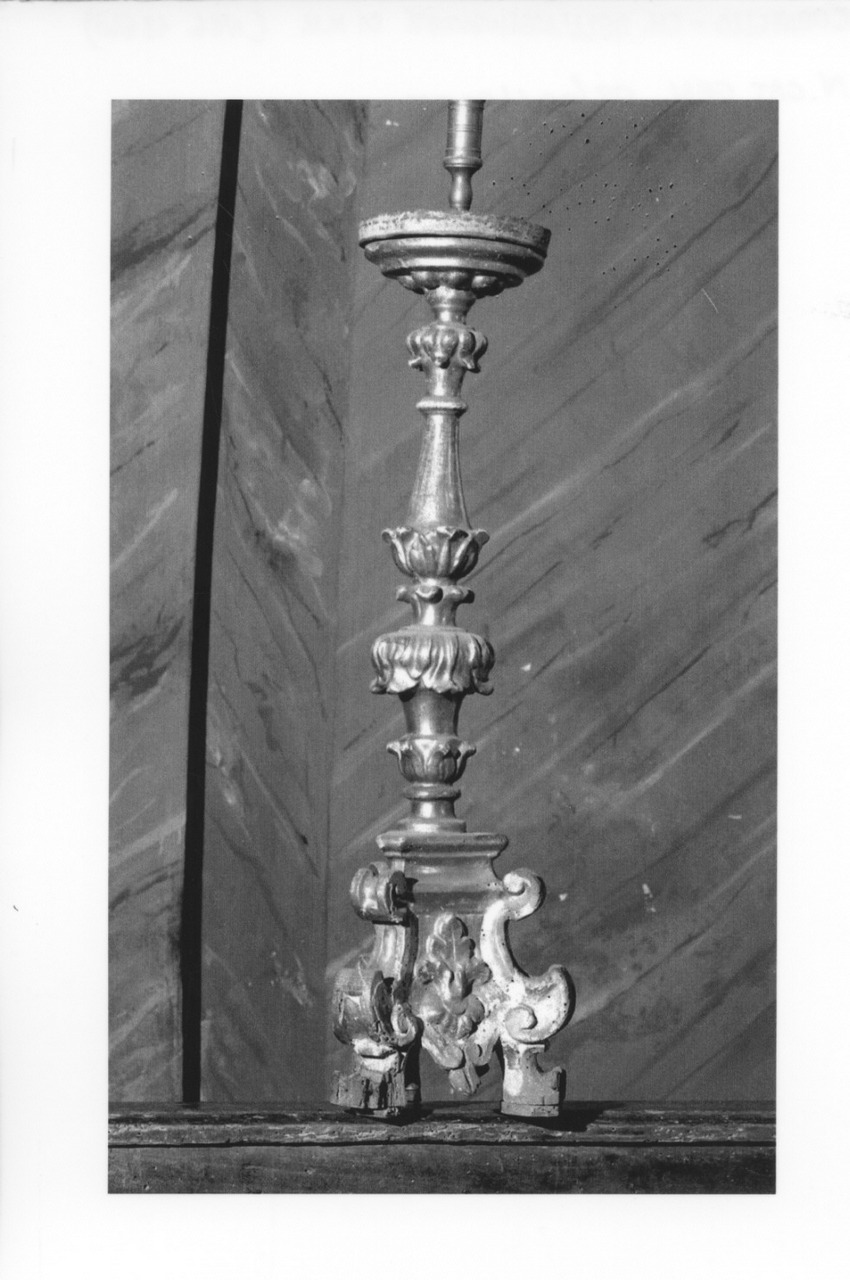 candeliere d'altare, serie - bottega parmense (fine/inizio secc. XVIII/ XIX)