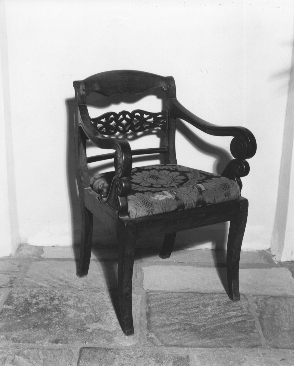 sedia - a braccioli - bottega parmense (fine/inizio secc. XIX/ XX)