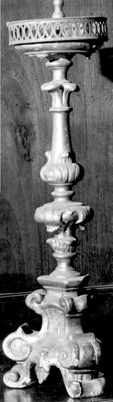 candeliere d'altare, serie - bottega parmense (fine sec. XVIII)