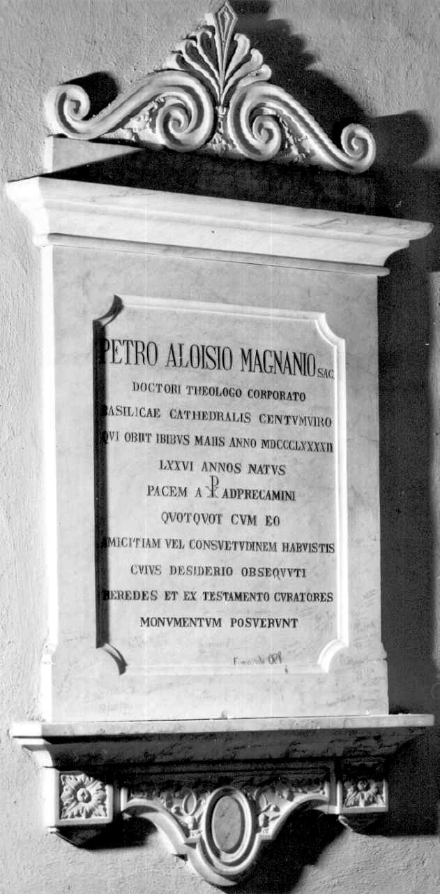 lapide commemorativa - bottega parmense (fine sec. XIX)