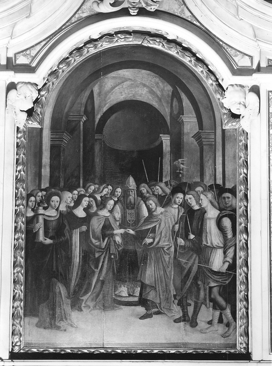Sposalizio di Maria Vergine (dipinto) di Araldi Alessandro (primo quarto sec. XVI)