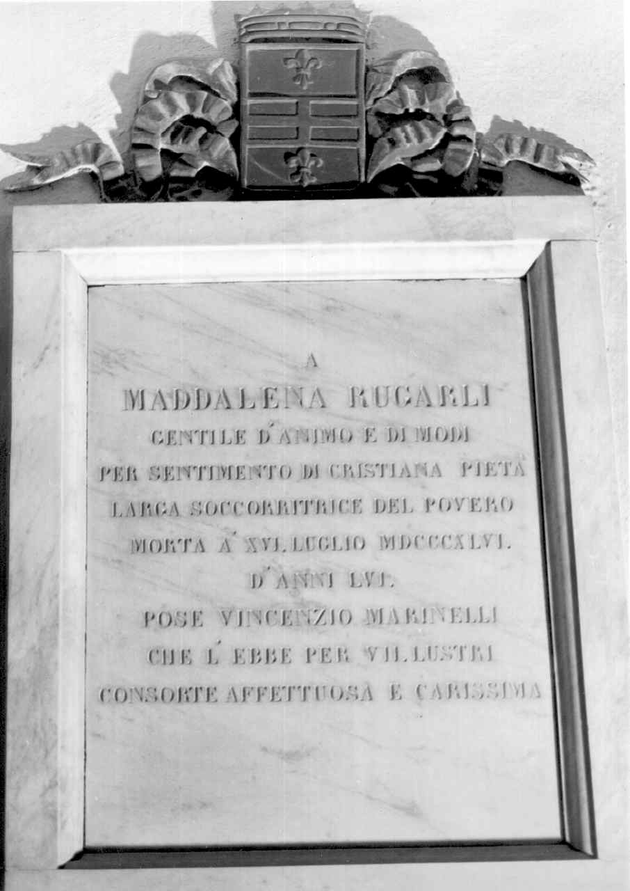 lapide commemorativa - bottega parmense (secondo quarto sec. XIX)