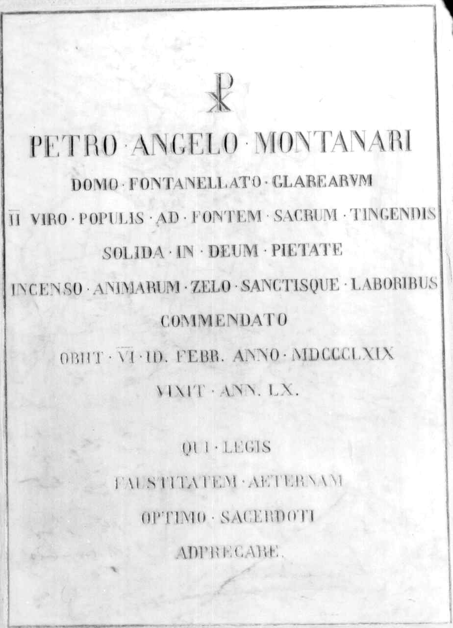 lapide commemorativa - bottega parmense (terzo quarto sec. XIX)