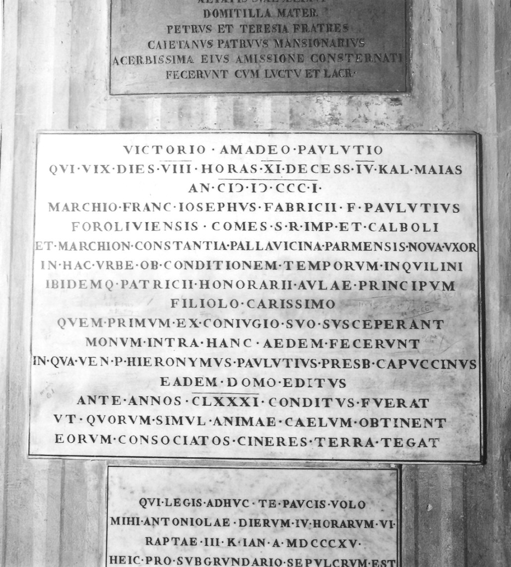 lapide commemorativa - bottega parmense (primo quarto sec. XIX)