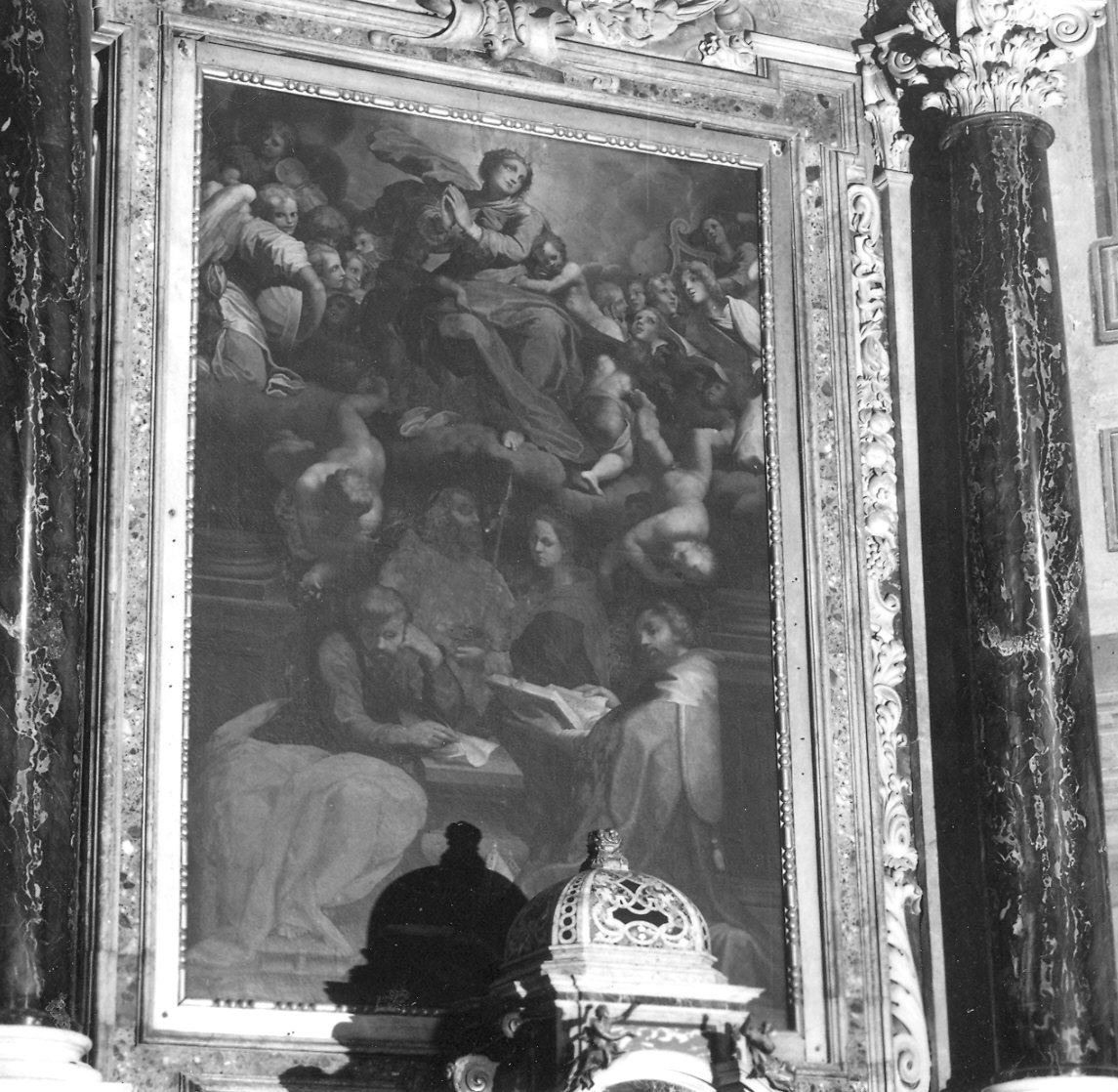 Madonna Assunta (dipinto) di Tinti Giovan Battista (ultimo quarto sec. XVI)
