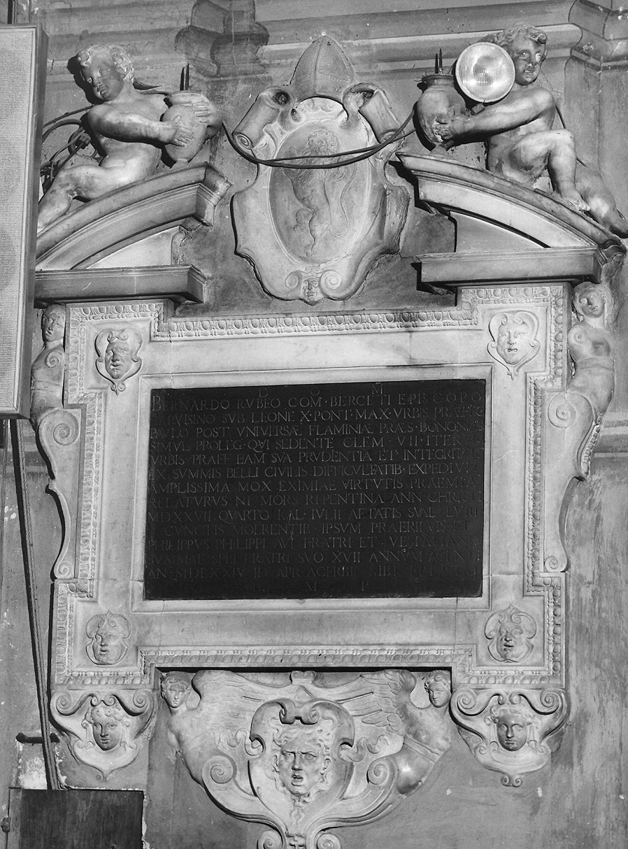 lapide celebrativa - bottega parmense (terzo quarto sec. XVI)