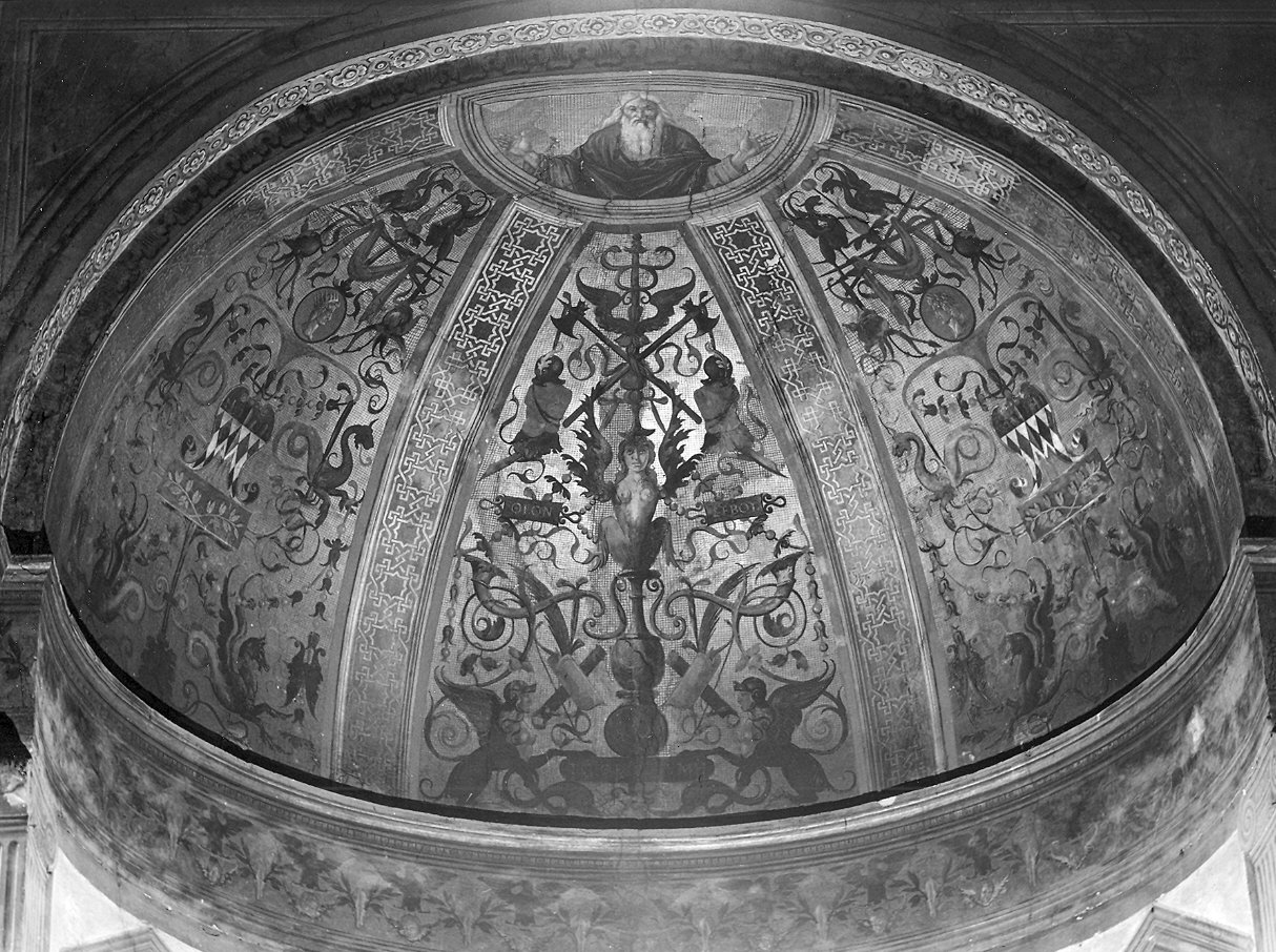 Dio Padre benedicente (dipinto) di Caselli Cristoforo detto Dei Temperelli (fine sec. XV)