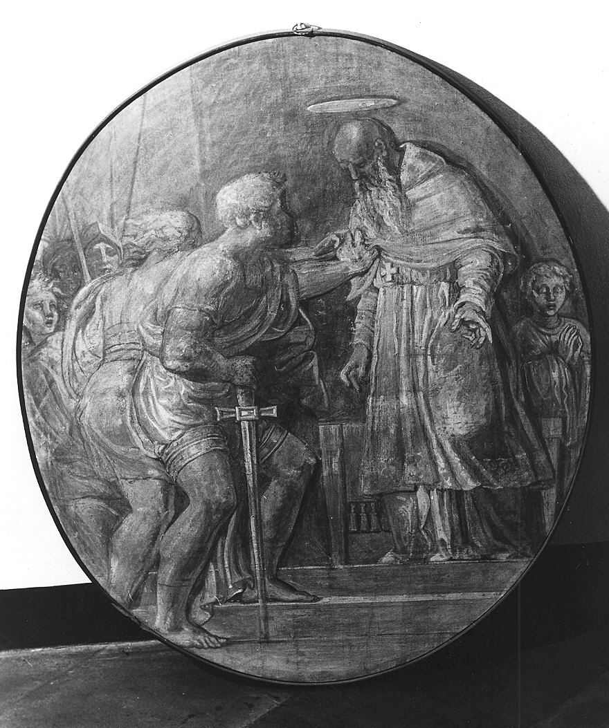 San Bernardo degli Uberti strappato dall'altare dai soldati (dipinto) di Bresciani Antonio (attribuito) (terzo quarto sec. XVIII)