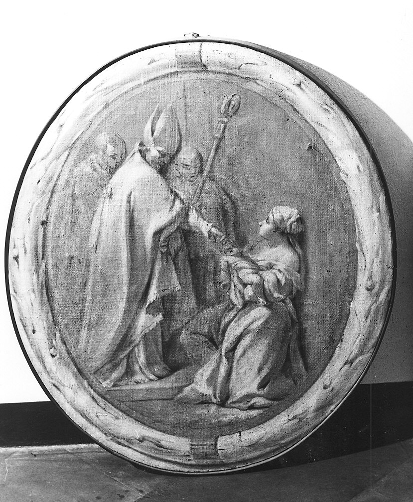 San Bernardo degli Uberti libera un bimbo dal demonio (dipinto) - ambito emiliano (seconda metà sec. XVIII)