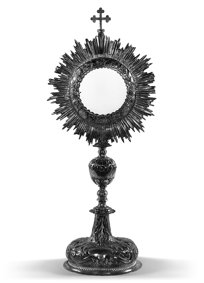 ostensorio - a raggiera - ambito parmense (fine/inizio secc. XVII/ XVIII)
