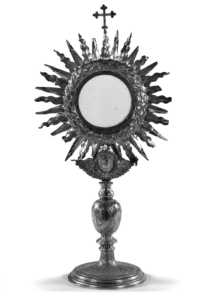 ostensorio - a raggiera - ambito parmense, produzione Italia settentrionale (fine/inizio, prima metà secc. XVII/ XVIII, sec. XX)