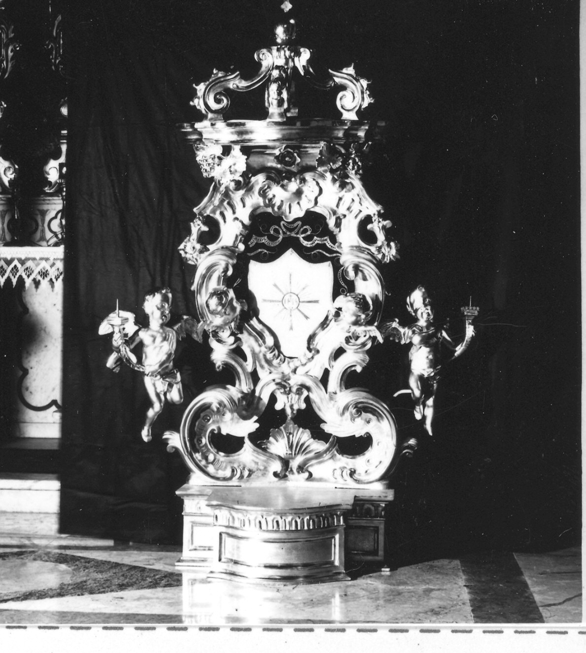 tronetto per esposizione eucaristica di Guglielmetti Gaetano (sec. XIX)