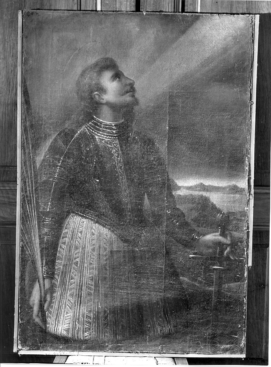 Santo Martire in abito militare (dipinto) - ambito emiliano (fine/inizio secc. XVI/ XVII)