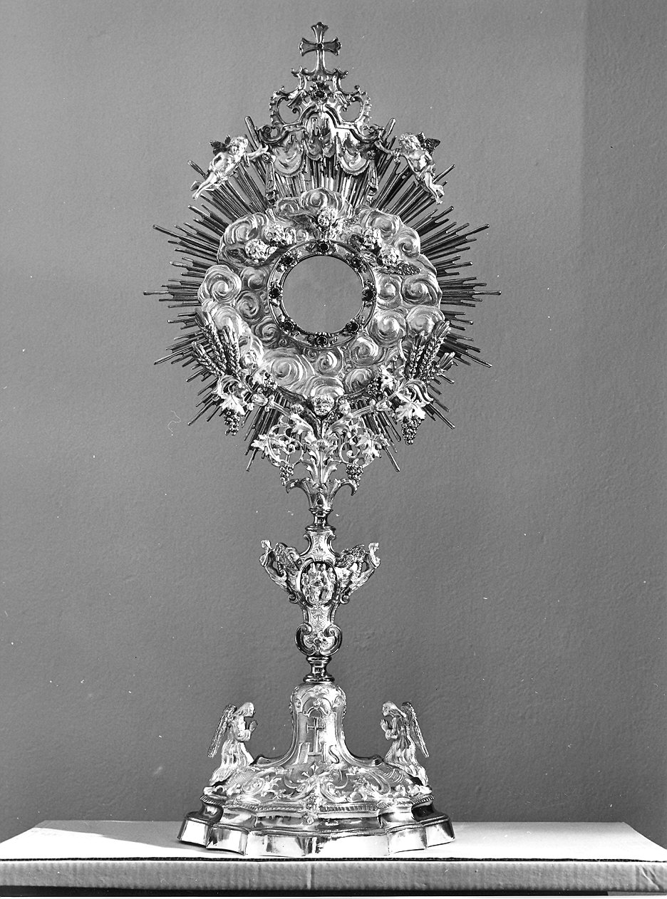 ostensorio - a raggiera - ambito Italia settentrionale (seconda metà sec. XIX)