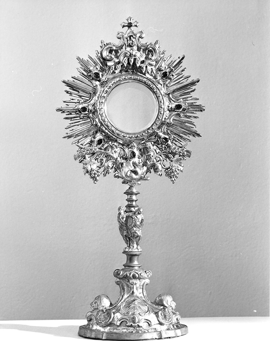 ostensorio - a raggiera - produzione Italia settentrionale (ultimo quarto sec. XIX)