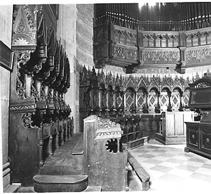 stalli del coro di Vecchia Giovanni, Giovanni da Genova, Giacomo da Genova (sec. XV, sec. XX)