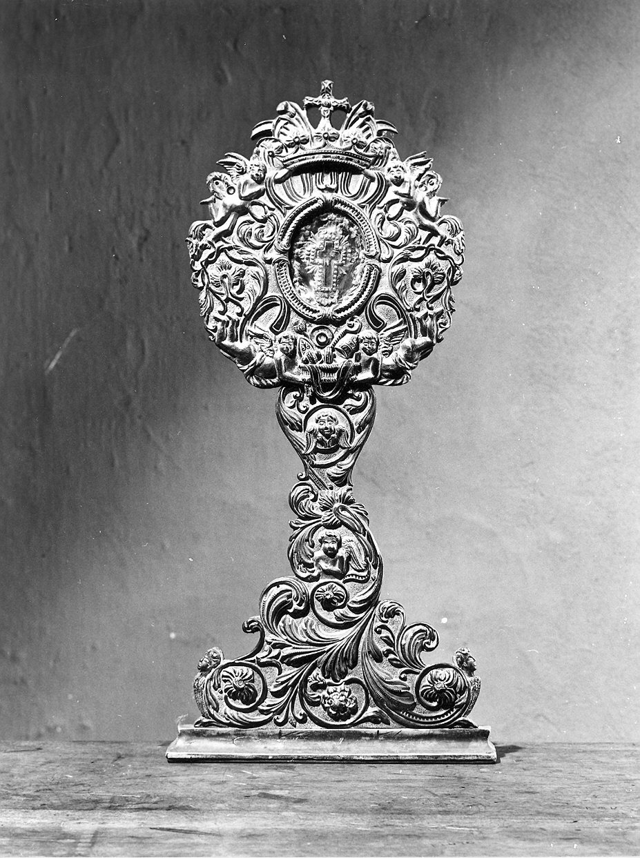 reliquiario - a ostensorio - ambito piacentino (prima metà sec. XX)
