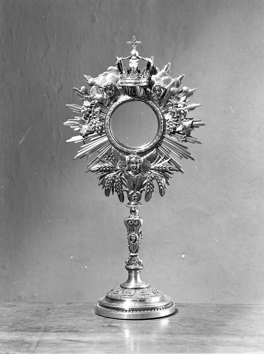 ostensorio - a raggiera - ambito piacentino (prima metà sec. XX)