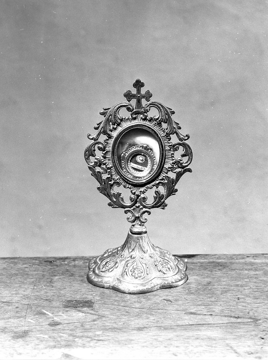 reliquiario - a ostensorio - ambito piacentino (prima metà sec. XX)