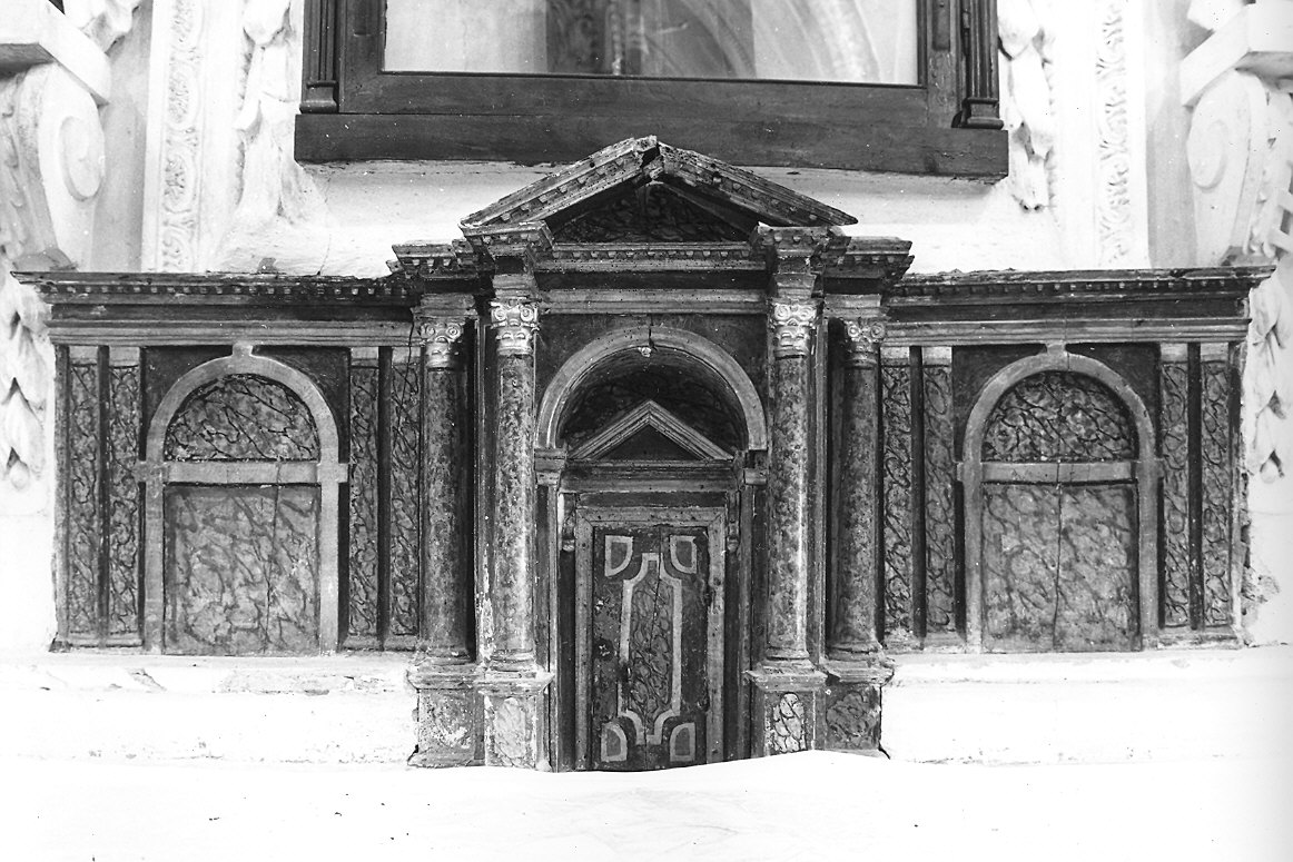tabernacolo - a frontale architettonico - ambito piacentino (prima metà sec. XIX)