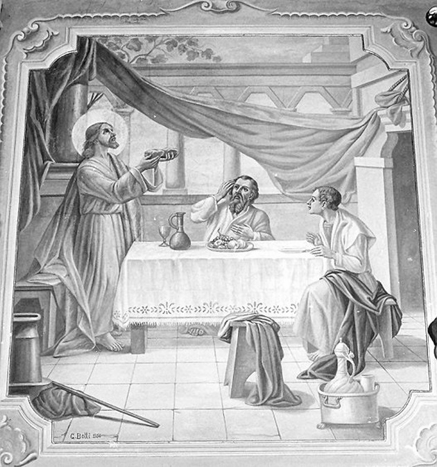 cena in Emmaus (dipinto) di Botti Giuseppe (sec. XX)