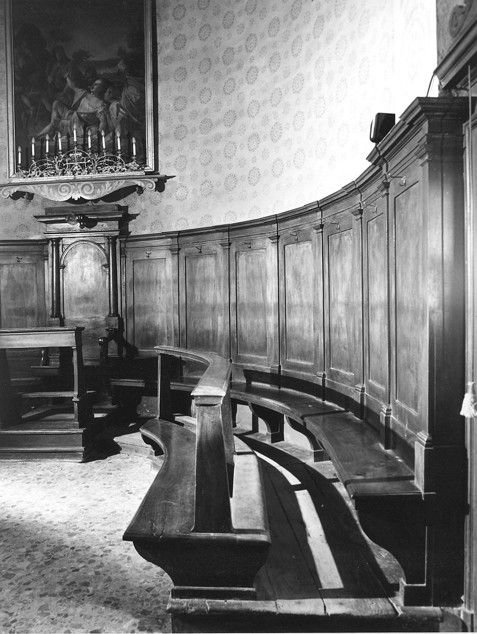 stalli del coro, insieme - ambito emiliano (sec. XIX)