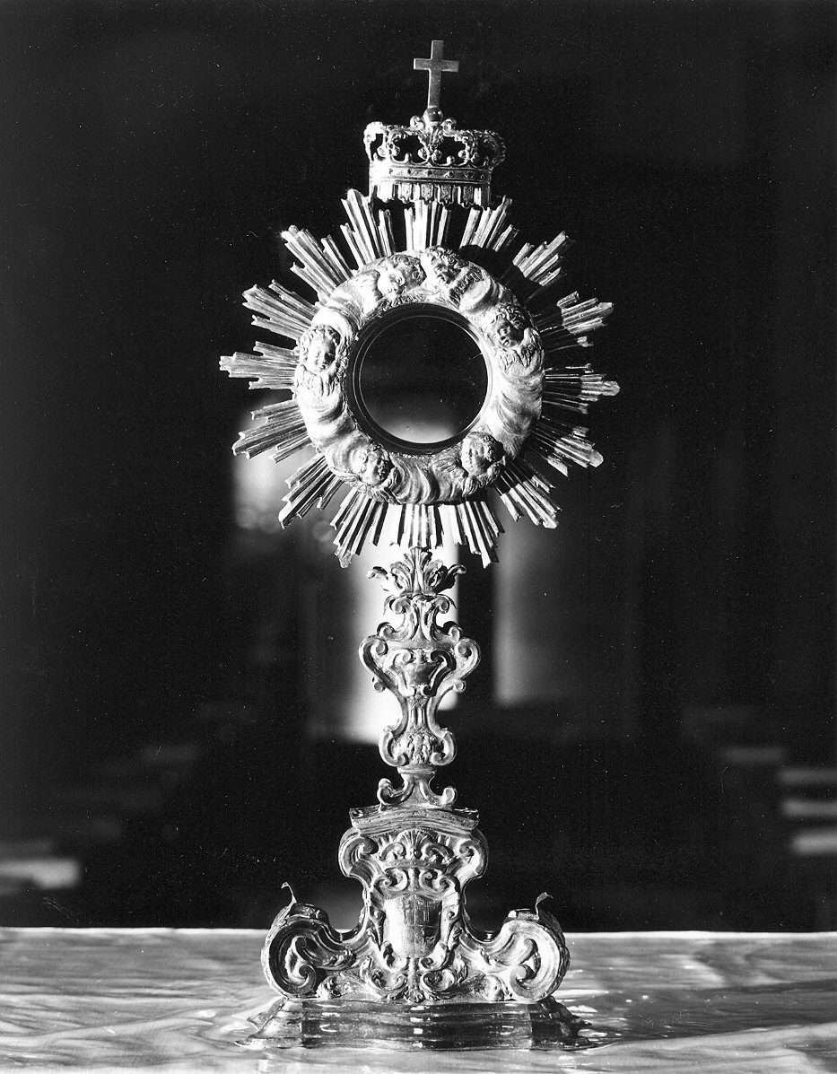 ostensorio - a raggiera - ambito emiliano (prima metà sec. XVIII)