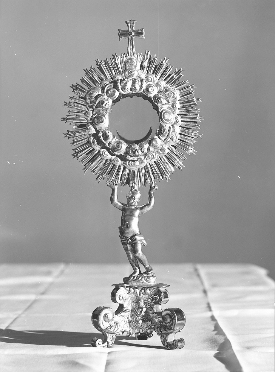 ostensorio - a raggiera - ambito emiliano (prima metà sec. XVIII)