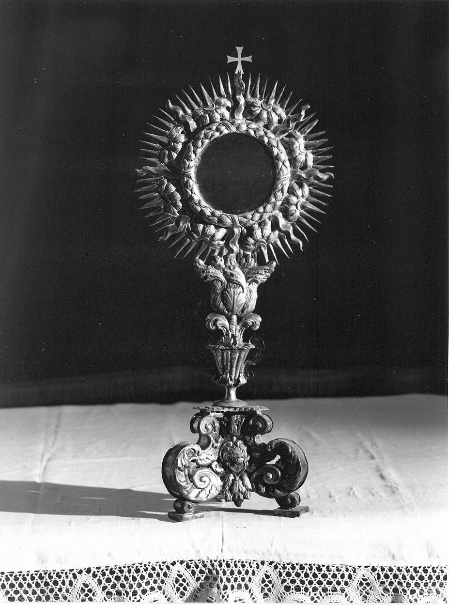 ostensorio - a raggiera - ambito piacentino (sec. XVII)