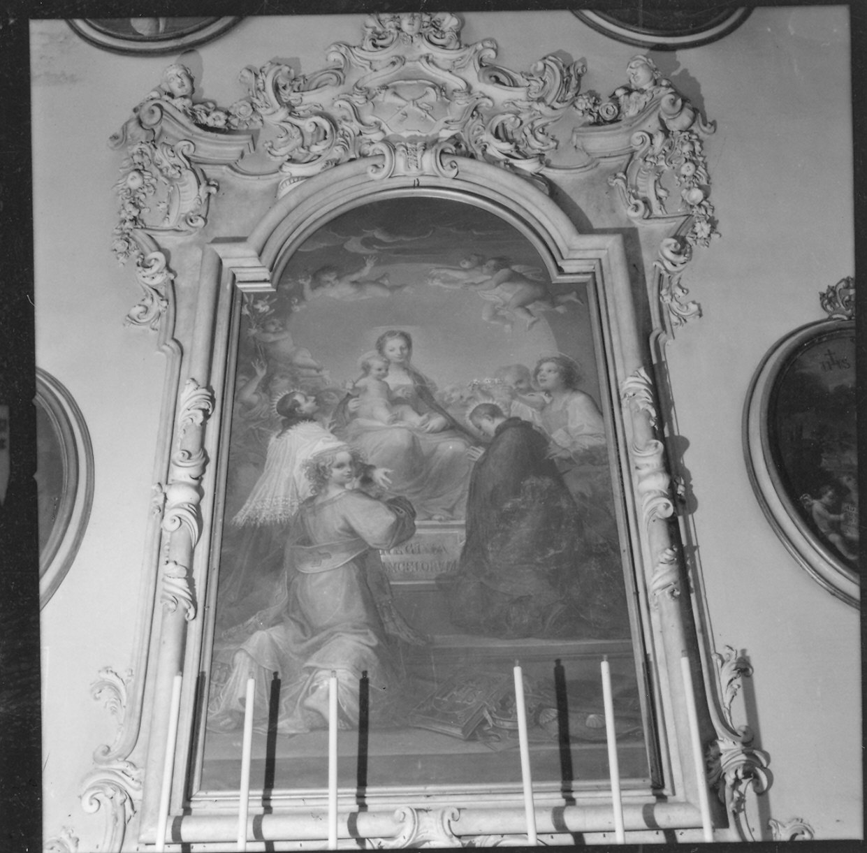 Madonna con Bambino e Santi (dipinto) di Borghesi Giovan Battista (sec. XIX)
