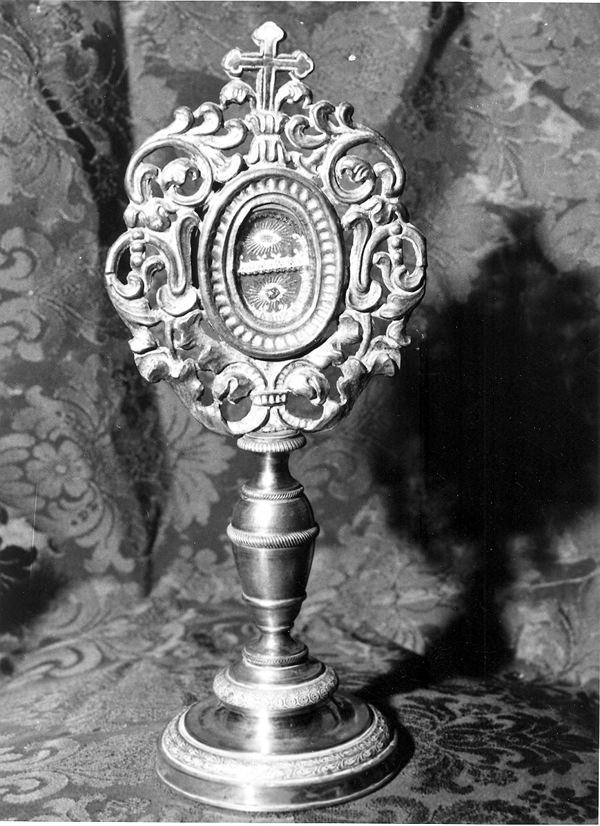 reliquiario - a ostensorio - ambito piacentino (fine sec. XIX)