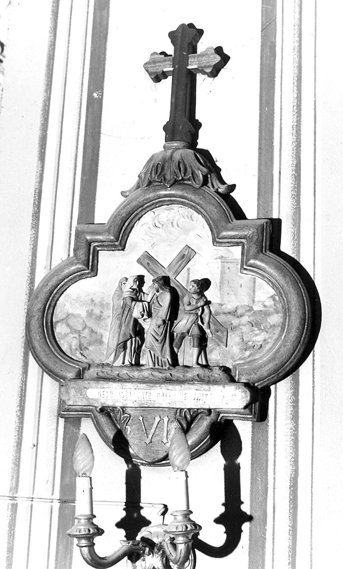 stazione VI: Gesù asciugato dalla Veronica (Via Crucis, elemento d'insieme) - ambito piacentino (inizio sec. XX)