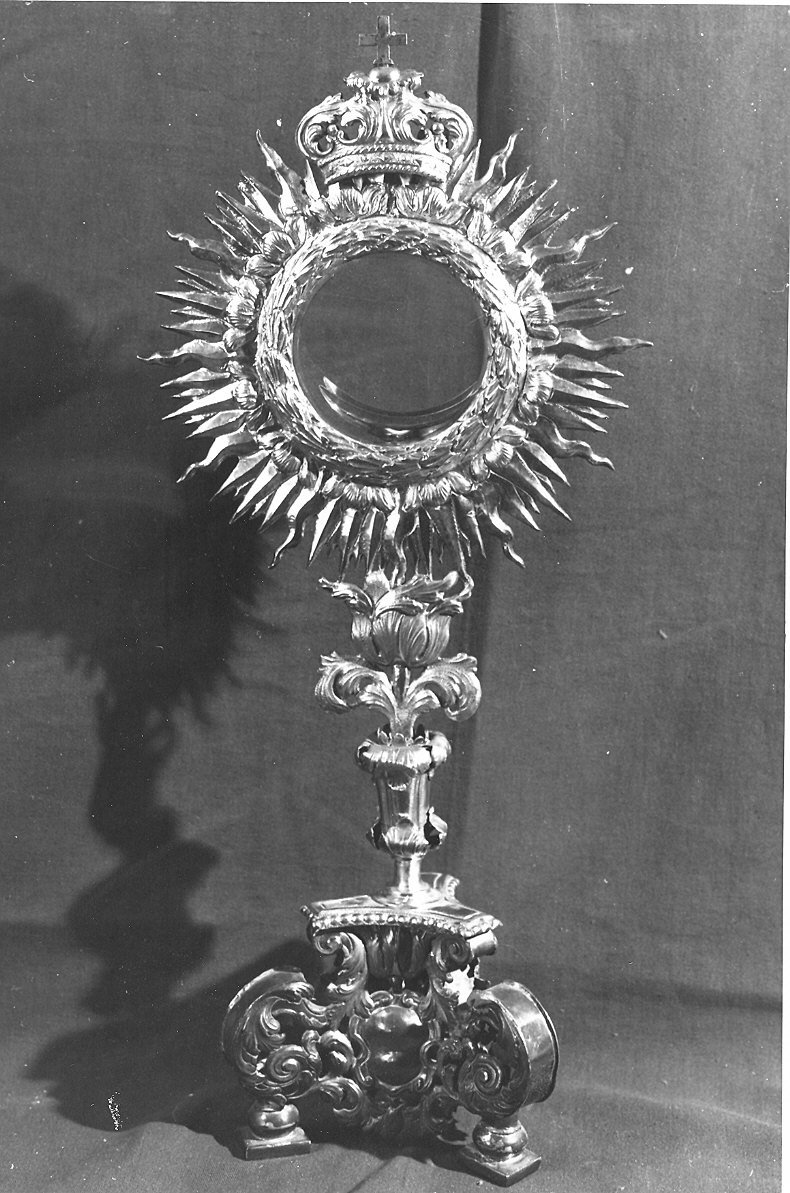 ostensorio - a raggiera - ambito piacentino (sec. XVIII)