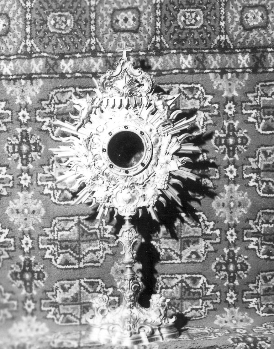 ostensorio - a raggiera - ambito piacentino (sec. XX)