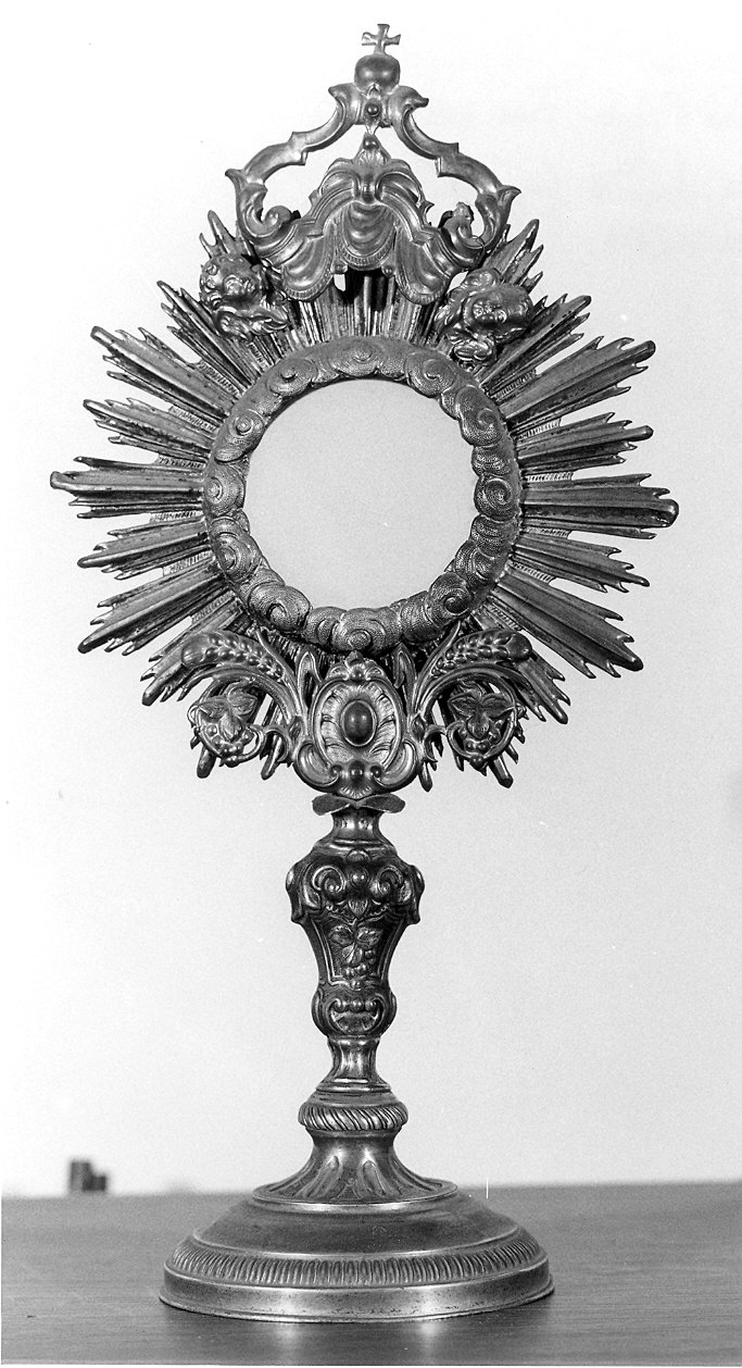 ostensorio - a raggiera - ambito piacentino (metà sec. XIX)