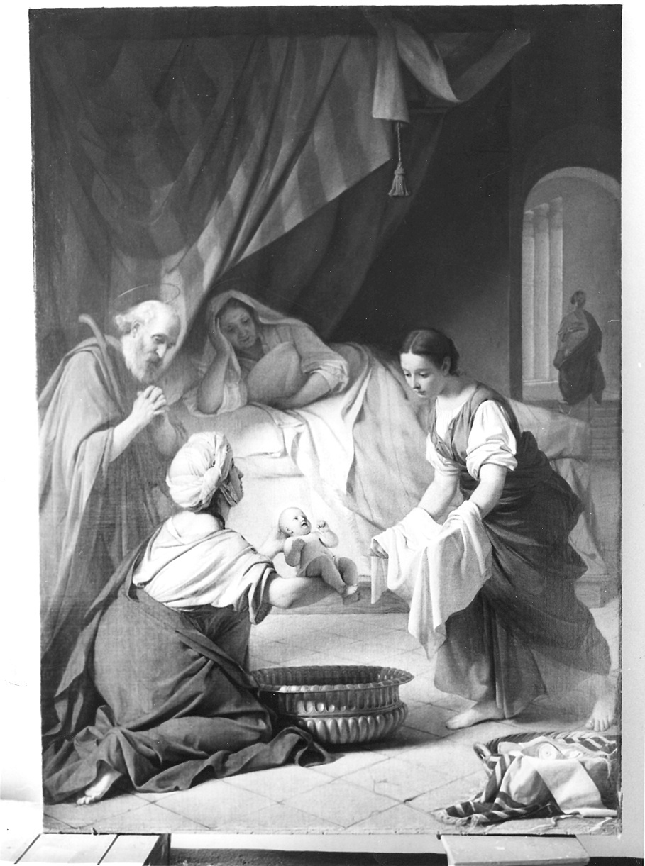 nascita di Maria Vergine (dipinto) di Pescatori Francesco (sec. XIX)