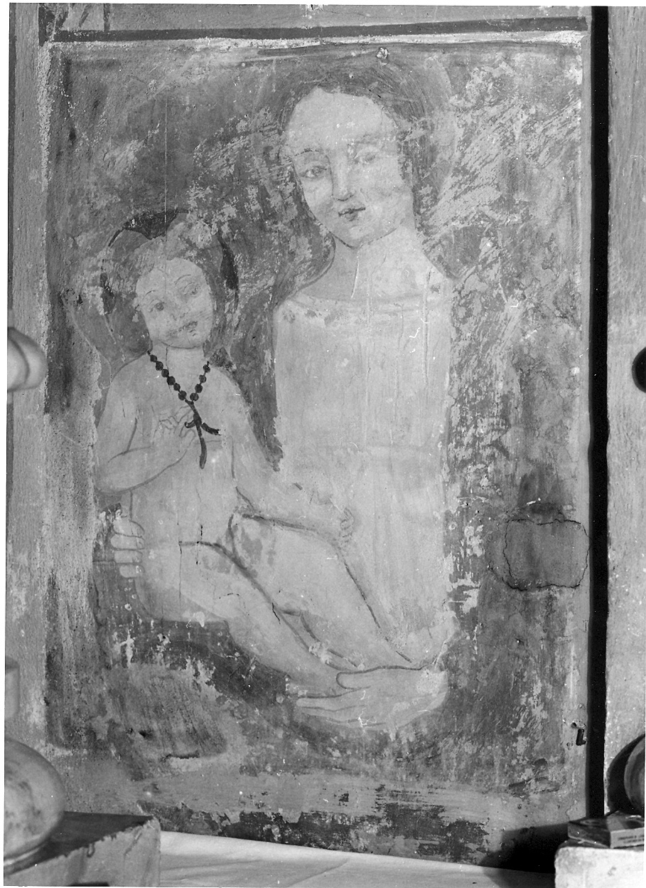 Madonna con Bambino (dipinto, frammento) - ambito parmense (fine sec. XV)