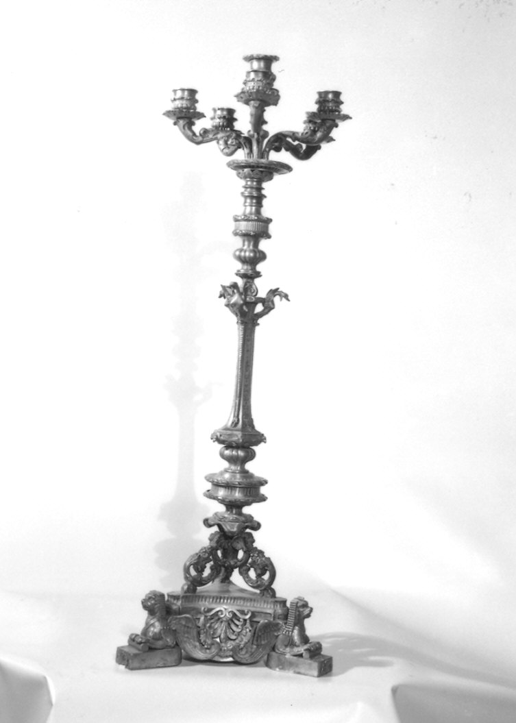 candelabro - a statuetta, serie - ambito francese (sec. XIX)