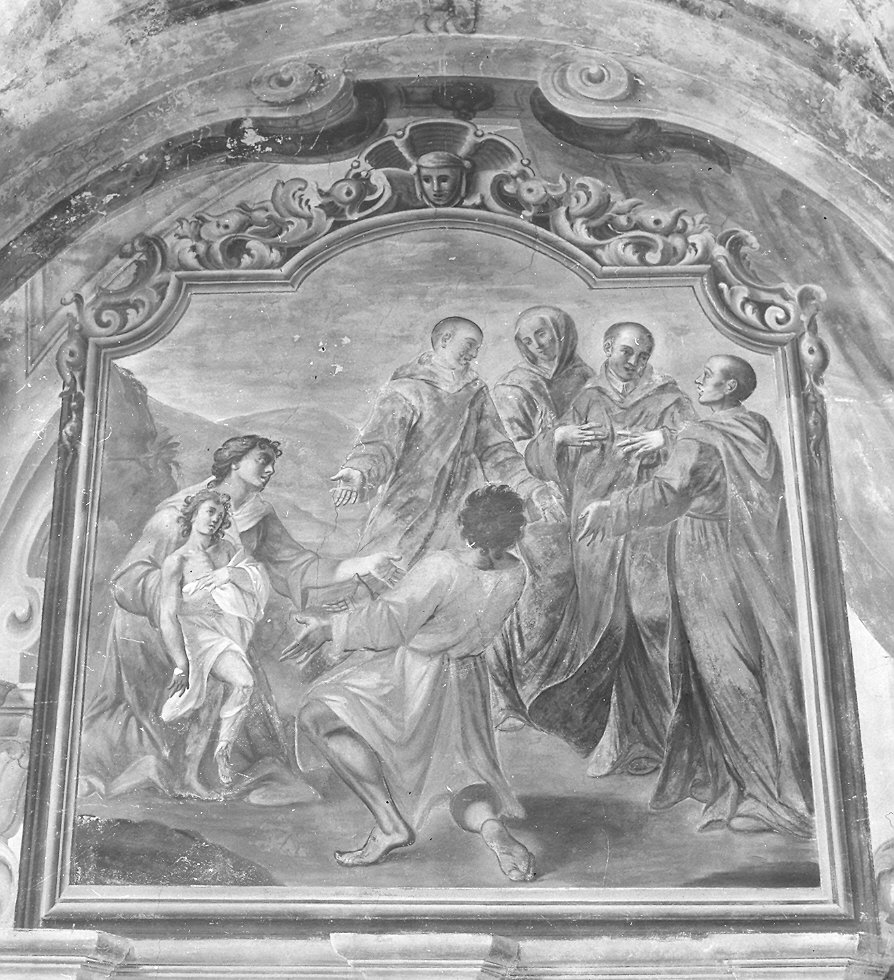 San Mauro guarisce gli storpi (dipinto, elemento d'insieme) di Rubini Pietro, Bolla Giovanni, Carpi Giuseppe (primo quarto sec. XVIII)