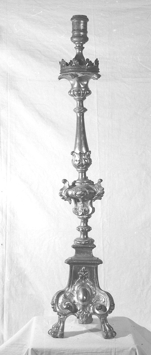 candeliere d'altare, serie - ambito parmense (seconda metà sec. XIX)