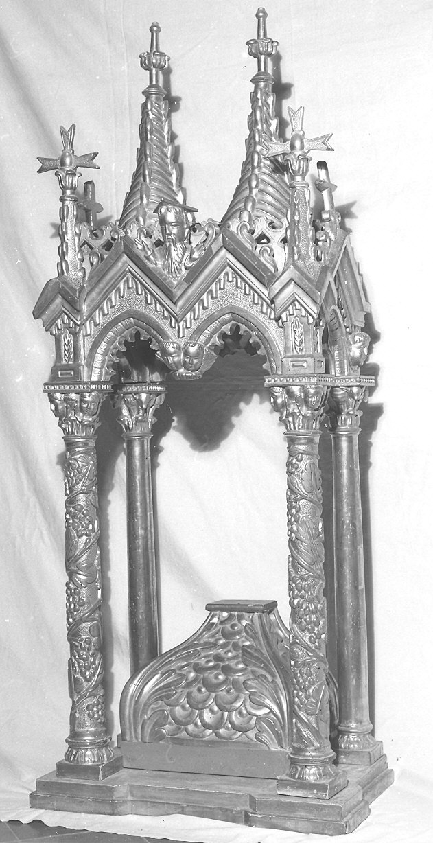 tronetto per esposizione eucaristica - a tempietto - produzione Italia settentrionale (ultimo quarto sec. XIX)