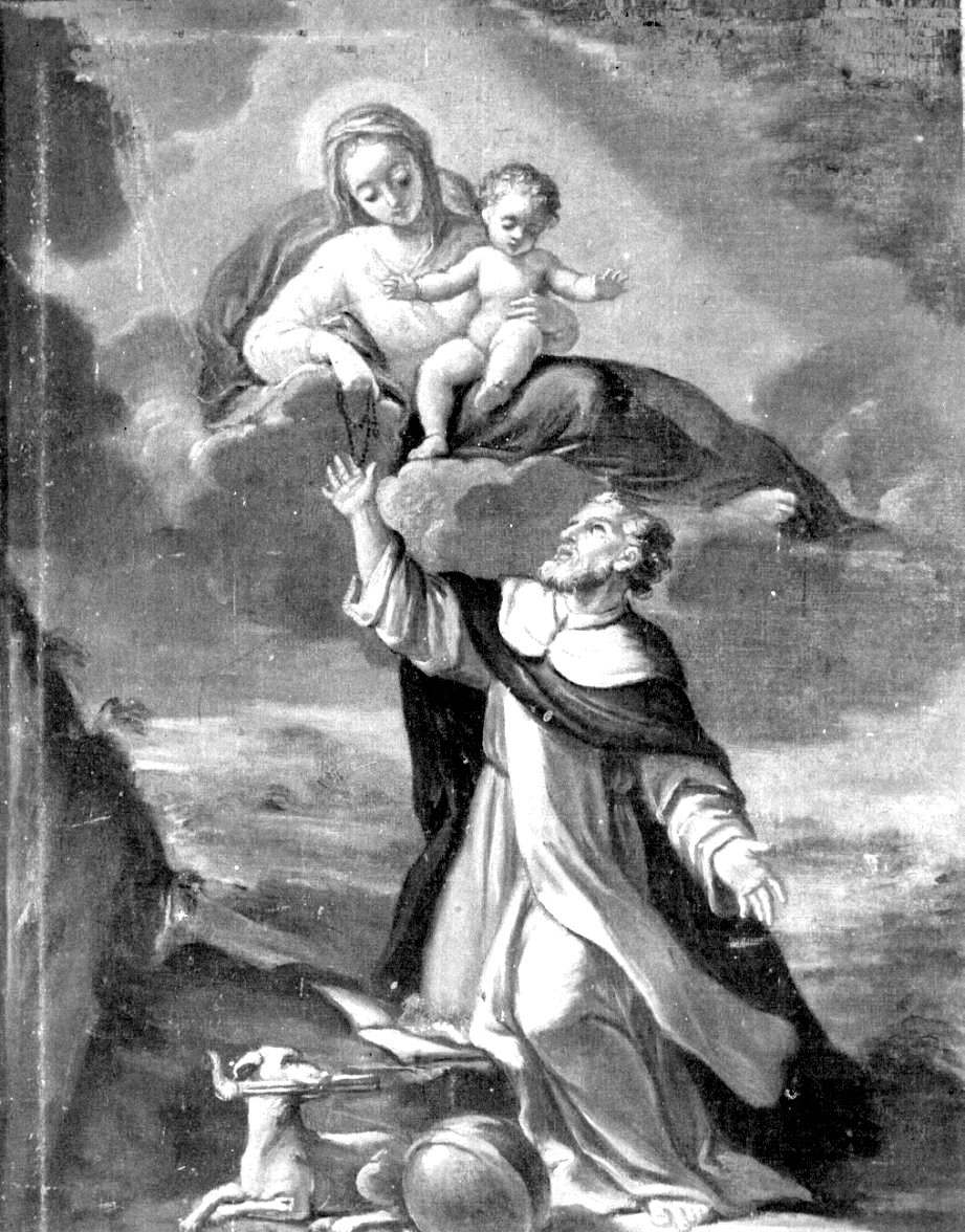 visione di San Domenico (dipinto, elemento d'insieme) di Passerini Domenico (secondo quarto sec. XVIII)